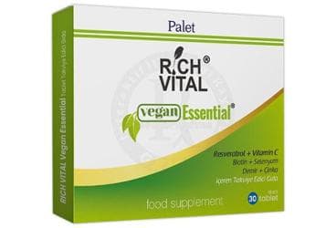 RICH VITAL VEGAN ESSENTIAL TAKVIYE EDICI GIDA TABLET 30 tablet İlaç Görseli