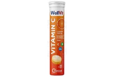 WELLVIT VITAMIN C, CINKO VE VITAMIN D3 ICEREN EFERVESAN TABLET 20 tablet İlaç Görseli