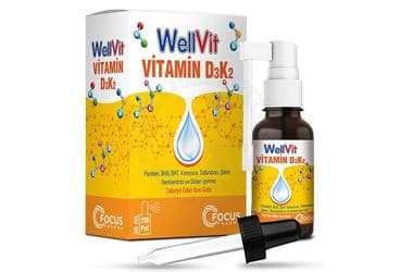 WELLVIT D3K2 VITAMIN D3 VE VITAMIN K2 ICEREN TAKVIYE EDICI GIDA 30 ml şişe İlaç Görseli