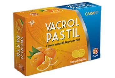 VACROL PASTIL C VITAMINI VE AROMATIK YAGLAR ICEREN PASTIL 24 pastil İlaç Görseli