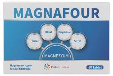 MAGNAFOUR MAGNEZYUM ICEREN TAKVIYE EDICI GIDA TABLET 60 tablet İlaç Görseli