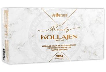 VENATURA BEAUTY KOLLAJEN HIDROLIZE KOLLAJEN, HYALURONIK ASIT, VITAMINLER VE MINERALLER ICEREN TAKVIYE EDICI GIDA 5000 mg 30 saşe İlaç Görseli