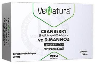 VENATURA CRANBERRY VE D-MANNOZ TAKVIYE EDICI GIDA 30 kapsül İlaç Görseli