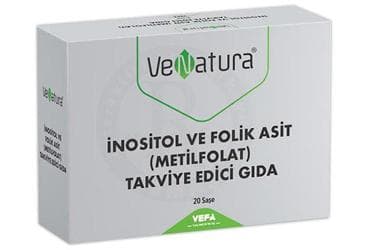 VENATURA INOSITOL VE FOLIK ASIT (METILFOLAT) ICEREN TAKVIYE EDICI GIDA 20 saşe İlaç Görseli