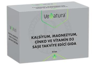 VENATURA KALSIYUM MAGNEZYUM CINKO VITAMIN D3 ICEREN TAKVIYE EDICI GIDA 30 saşe İlaç Görseli