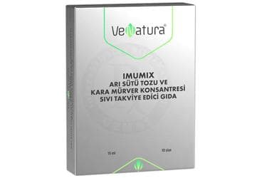 VENATURA IMUMIX ARI SUTU TOZU VE KARA MURVER KONSANTRESI ICEREN SIVI TAKVIYE EDICI GIDA 10x15 ml şişe İlaç Görseli