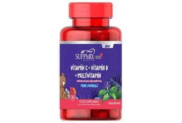 SUPPMIX KIDS VITAMIN C, VITAMIN D, MULTIVITAMIN ICEREN TAKVIYE EDICI GIDA 30 tablet İlaç Görseli