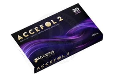 ACCEFOL 2 DEMIR VE C VITAMINI ICEREN TAKVIYE EDICI GIDA 30 kapsül İlaç Görseli