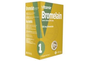 VITAMIR BROMELAIN ICEREN TAKVIYE EDICI GIDA KAPSUL 500 mg 60 kapsül İlaç Görseli