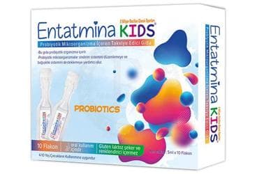 ENTATMINA KIDS PROBIYOTIK MIKROORGANIZMA ICEREN TAKVIYE EDICI GIDA 5 ml x 10 flakon İlaç Görseli