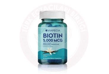 VIAPECIA BIOTIN ICEREN TAKVIYE EDICI GIDA CIGNENEBILIR KAPSUL 5000 mcg 60 kapsül İlaç Görseli