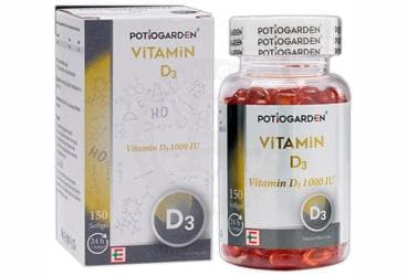 POTIOGARDEN VITAMIN D3 TAKVIYE EDICI GIDA KAPSUL 1000 IU 150 kapsül İlaç Görseli