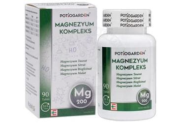 POTIOGARDEN MAGNEZYUM KOMPLEKS TAKVIYE EDICI GIDA TABLET 90 tablet İlaç Görseli