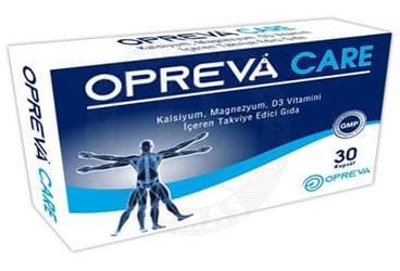 OPREVA CARE KALSIYUM, MAGNEZYUM VE VITAMIN D ICEREN TAKVIYE EDICI GIDA KAPSUL 30 kapsül İlaç Görseli