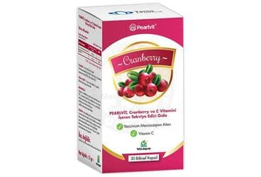 PEARLVIT CRANBERRY VE C VITAMINI ICEREN TAKVIYE EDICI GIDA KAPSUL 30 kapsül İlaç Görseli