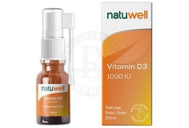 NATUWELL VITAMIN D3 ICEREN TAKVIYE EDICI GIDA SPREY 1000 IU 20 ml şişe İlaç Görseli