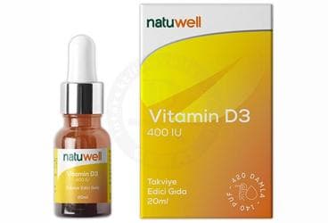 NATUWELL VITAMIN D3 ICEREN TAKVIYE EDICI GIDA 20 ml şişe İlaç Görseli