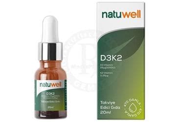 NATUWELL VITAMIN D3 K2 ICEREN TAKVIYE EDICI DAMLA 20 ml şişe İlaç Görseli
