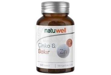 NATUWELL CINKO, BAKIR ICEREN TAKVIYE EDICI GIDA 30 kapsül İlaç Görseli