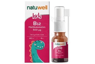 NATUWELL KIDS METILKOBALAMIN ICEREN TAKVIYE EDICI GIDA SPREY 500 mcg 5 ml şişe İlaç Görseli