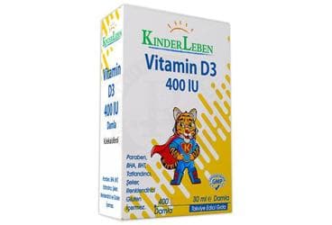KINDERLEBEN VITAMIN D3 400 IU TAKVIYE EDICI GIDA DAMLA 30 ml şişe İlaç Görseli