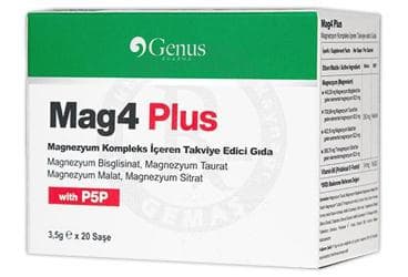 GENUS MAG4 PLUS MAGNEZYUM KOMPLEKS ICEREN TAKVIYE EDICI GIDA SASE 20 saşe İlaç Görseli