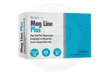MAG LINE PLUS MAGNEZYUM KOMPLEKSI VE VITAMIN B6 ICEREN TAKVIYE EDICI GIDA TABLET 30 tablet İlaç Görseli