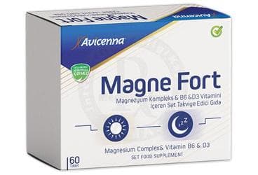 AVICENNA MAGNE FORT MAGNEZYUM KOMPLEKS & B6 & D3 VITAMINI ICEREN SET TAKVIYE EDICI GIDA TABLET 60 tablet İlaç Görseli