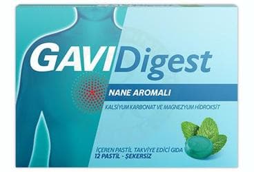 GAVIDIGEST NANE AROMALI TAKVIYE EDICI GIDA PASTIL 12 pastil İlaç Görseli