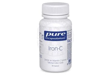 PURE ENCAPSULATIONS IRON-C DEMIR VE VITAMIN C ICEREN TAKVIYE EDICI GIDA 30 kapsül İlaç Görseli