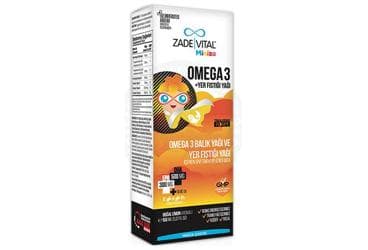 ZADE VITAL MINIZA OMEGA 3 BALIK YAGI VE YER FISTIGI YAGI ICEREN SIVI TAKVIYE EDICI GIDA 150 ml şişe İlaç Görseli
