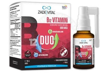 ZADE VITAL VITAMIN B12 DUO ICEREN TAKVIYE EDICI SPREY 1000 mcg 10 ml şişe İlaç Görseli