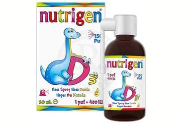 NUTRIGEN VITAMIN D3 TAKVIYE EDICI GIDA ORAL SPREY+DAMLA 20 ml şişe İlaç Görseli