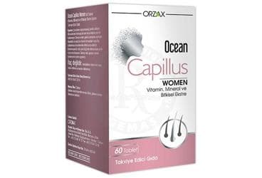 OCEAN CAPILLUS WOMEN VITAMIN, MINERAL VE BITKISEL EKSTRE ICEREN TAKVIYE EDICI GIDA 60 tablet İlaç Görseli