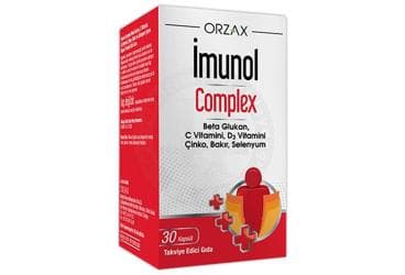 IMUNOL COMPLEX BETA GLUKAN, C VITAMINI, D3 VITAMINI, CINKO, BAKIR, SELENYUM ICEREN TAKVIYE EDICI GIDA 30 kapsül İlaç Görseli