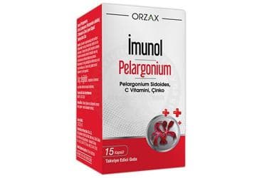IMUNOL PELARGONIUM AFRIKA SARDUNYASI (PELARGONIUM SIDOIDES), C VITAMINI, CINKO ICEREN TAKVIYE EDICI GIDA 15 kapsül İlaç Görseli