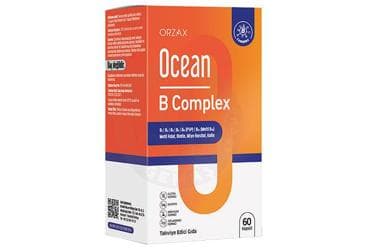 OCEAN B COMPLEX B1,B2,B3,B5,B6,B12,FOLIK ASIT, BIOTIN, INOSITOL, KOLIN ICEREN TAKVIYE EDICI GIDA 50 kapsül İlaç Görseli