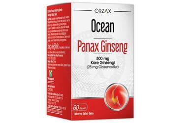 OCEAN PANAX GINSENG (KORE GINSENGI) ICEREN TAKVIYE EDICI GIDA 500 mg 60 kapsül İlaç Görseli