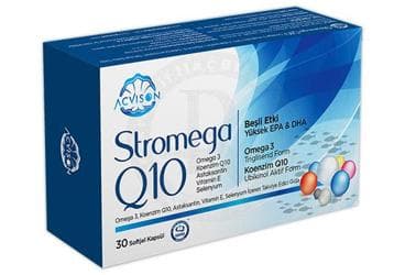 ACVISON STROMEGA OMEGA 3, KOENZIM Q10, ASTAKSANTIN, VITAMIN E, SELENYUM ICEREN TAKVIYE EDICI GIDA 30 kapsül İlaç Görseli