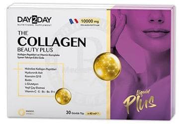 DAY2DAY THE COLLAGEN BEAUTY PLUS TAKVIYE EDICI GIDA 10000 mg 30x40 ml tüp İlaç Görseli