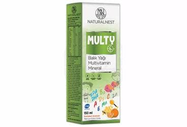 NATURALNEST MULTY BALIK YAGI, MULTIVITAMIN, MINERAL ICEREN TAKVIYE EDICI GIDA 150 ml şişe İlaç Görseli