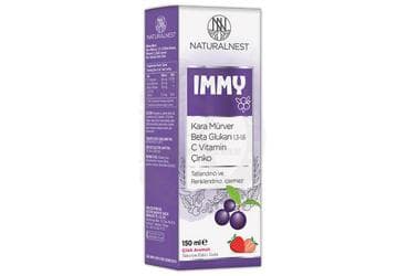 NATURALNEST IMMY KARA MURVER, BETA GLUKAN, C VITAMINI, CINKO ICEREN TAKVIYE EDICI GIDA 150 ml şişe İlaç Görseli