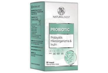 NATURALNEST PROBIOTIC KAPSUL PROBIYOTIK MIKROORGANIZMA VE PREBIYOTIK ICEREN TAKVIYE EDICI GIDA 10 kapsül İlaç Görseli