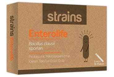 STRAINS ENTEROLIFE PROBIYOTIK MIKROORGANIZMA ICEREN TAKVIYE EDICI GIDA 10x5 ml flakon İlaç Görseli