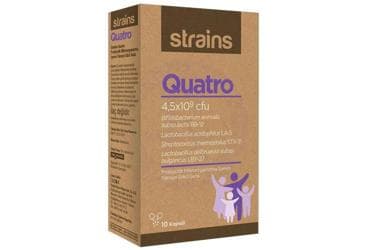 STRAINS QUATRO PROBIYOTIK MIKROORGANIZMA ICEREN TAKVIYE EDICI GIDA 10 kapsül İlaç Görseli