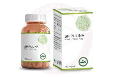 ANTI SPIRULINA (MAVI-YESIL ALG) ICEREN TAKVIYE EDICI GIDA 150 kapsül İlaç Görseli