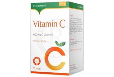 DR THOMSON VITAMIN C ICEREN TAKVIYE EDICI GIDA 1000 mg 30 tablet İlaç Görseli