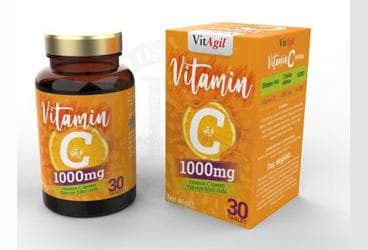 VITAGIL VITAMIN C ICEREN TAKVIYE EDICI GIDA 1000 mg 30 tablet İlaç Görseli