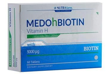 NUTRA MEDOBIOHTIN BIOTIN ICEREN TABLET 5 mg 60 tablet İlaç Görseli