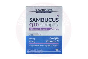 NUTRAFARM SAMBUCUS Q10 COMPLEX TAKVIYE EDICI GIDA KAPSUL 30 kapsül İlaç Görseli